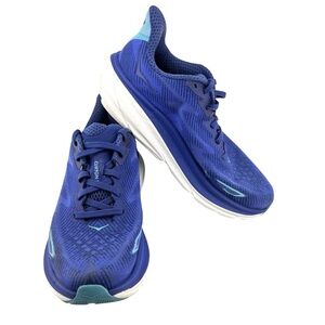 Hoka One One Womens Clifton 9 Running Shoes 8 Blue Activewear Athleisure Workout